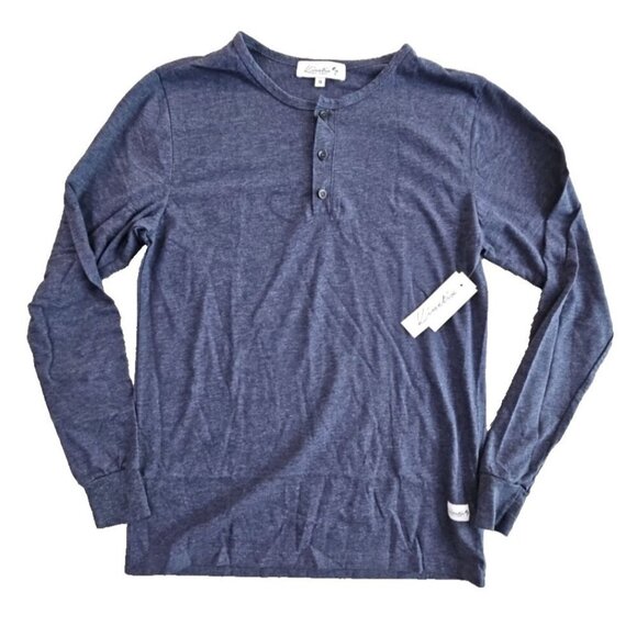 Kinetix Casual Luxury Men's Long Sleeve Henley Size Small Heather Navy NWT - Picture 1 of 13